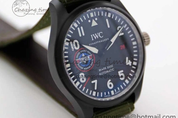 MIROTIME 0119 Packable Mark XVIII ‘TOPGUN SFTI’ Ceramic M+F Best Edition Black Dial on Green Nylon Strap 7048